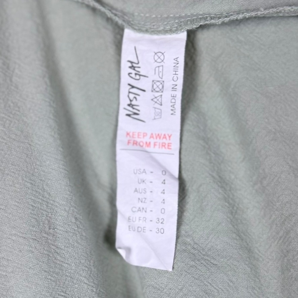 Nasty Gal Green Maxi Dress 0 Smocked Puff Sleeve Cottagecore Country - Picture 4 of 11
